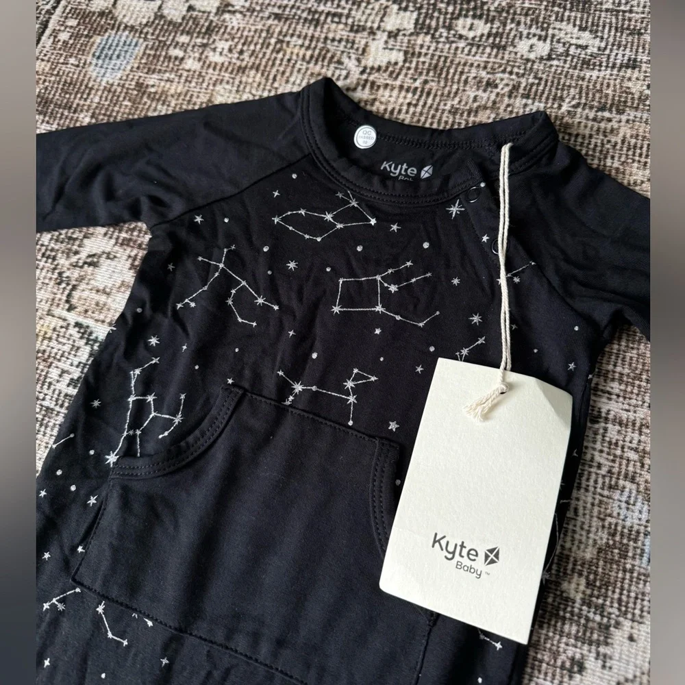 Kyte NWT  Bamboo Pajamas Sleeper Longall in Midnight Constellation Black - Picture 6 of 8